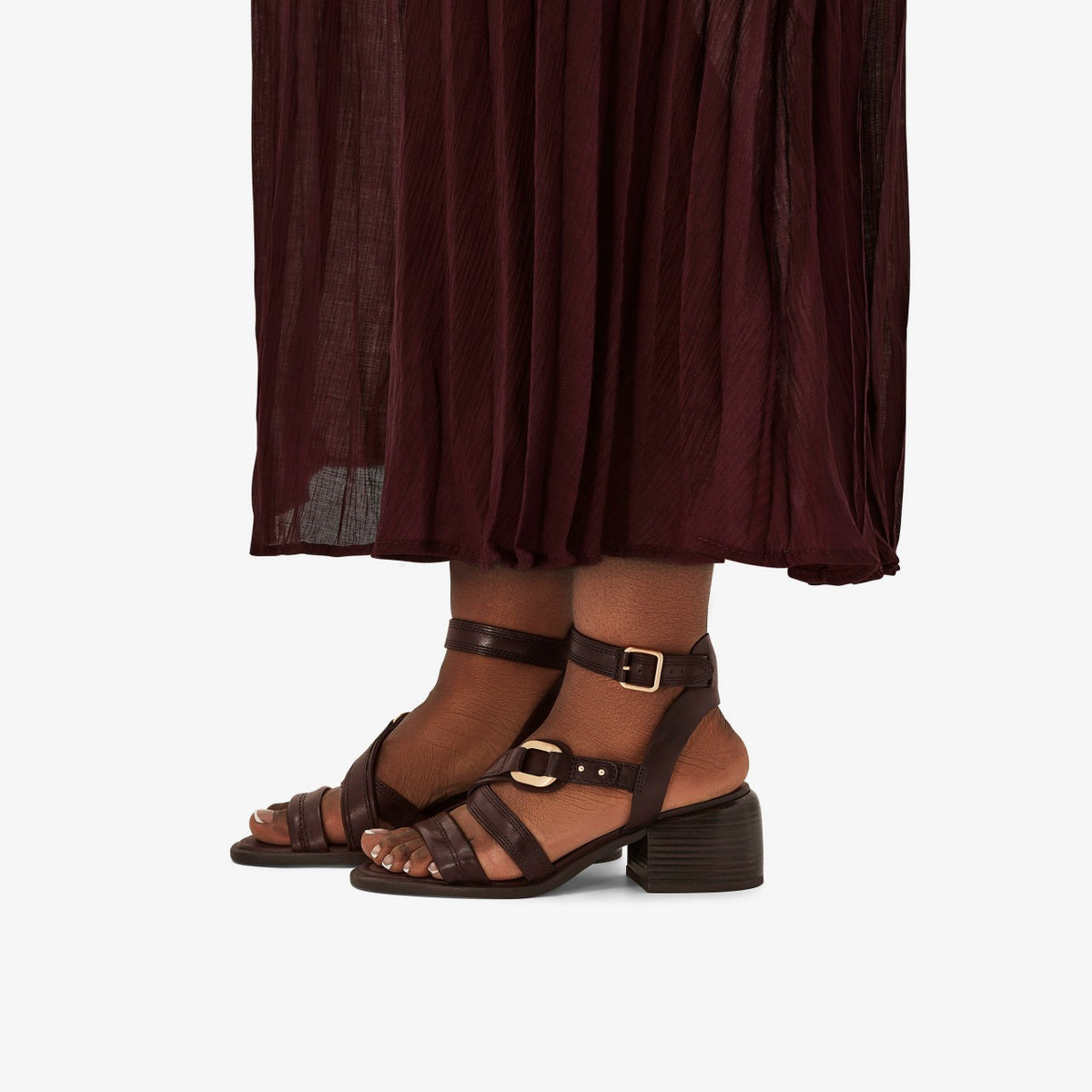 Clarks New / Morwyn Strap Wine Leather