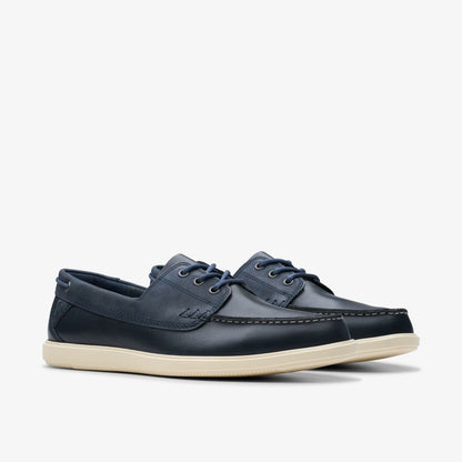 Clarks Sale / Bratton Boat Navy Leather