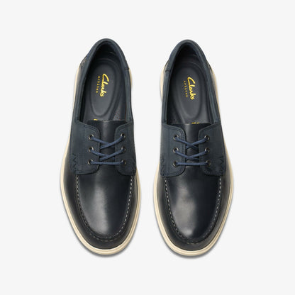 Clarks Sale / Bratton Boat Navy Leather