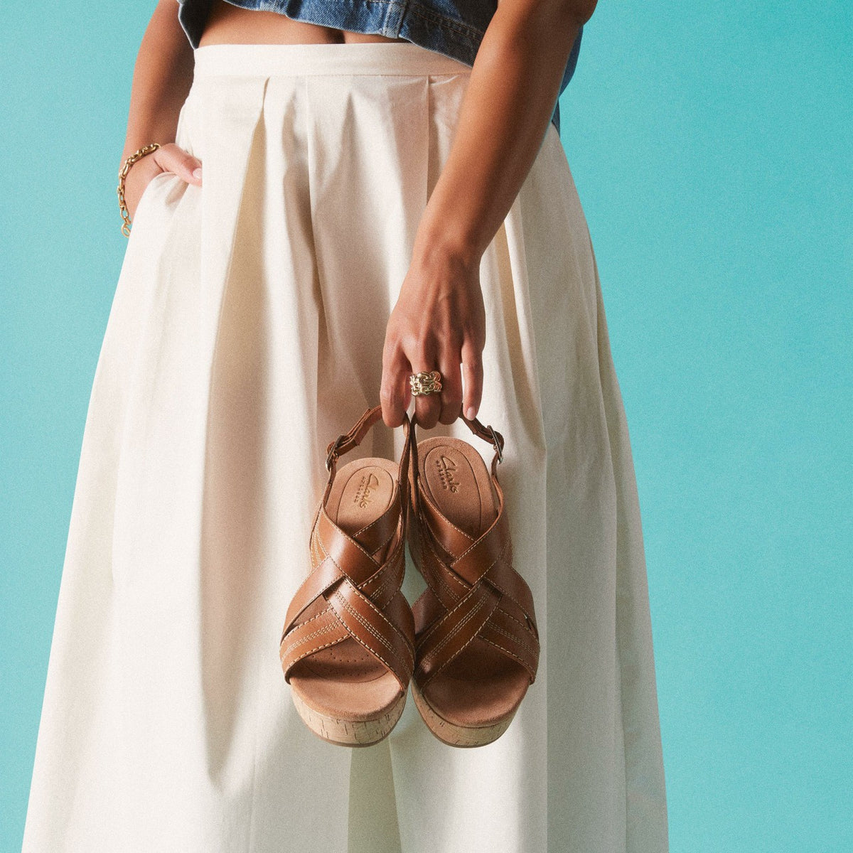 Clarks Latest / Sabina Sling Tan Leather