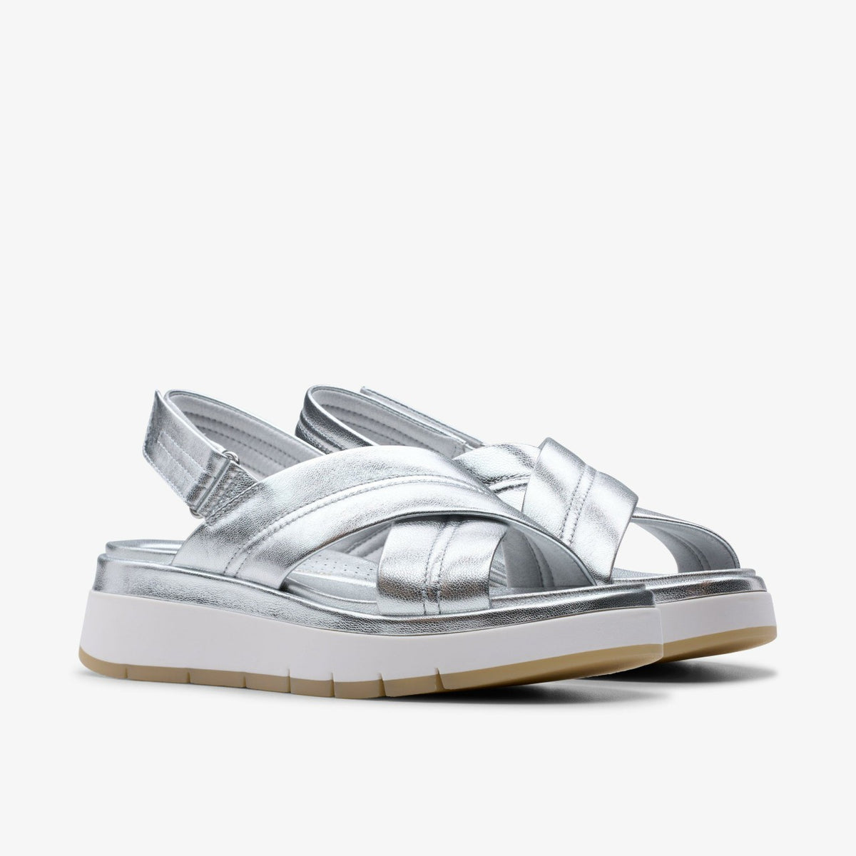 Clarks Sale / Tuscan Cross Silver Leather