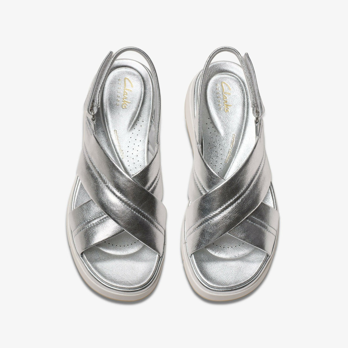 Clarks Sale / Tuscan Cross Silver Leather