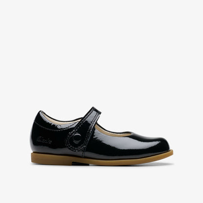 Clarks Top Pick / Drew Tap Toddler Black Patent