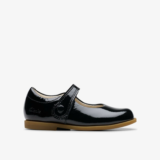 Clarks Top Pick / Drew Tap Toddler Black Patent