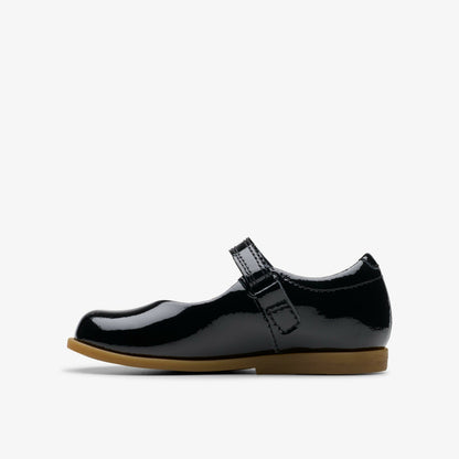 Clarks Top Pick / Drew Tap Toddler Black Patent