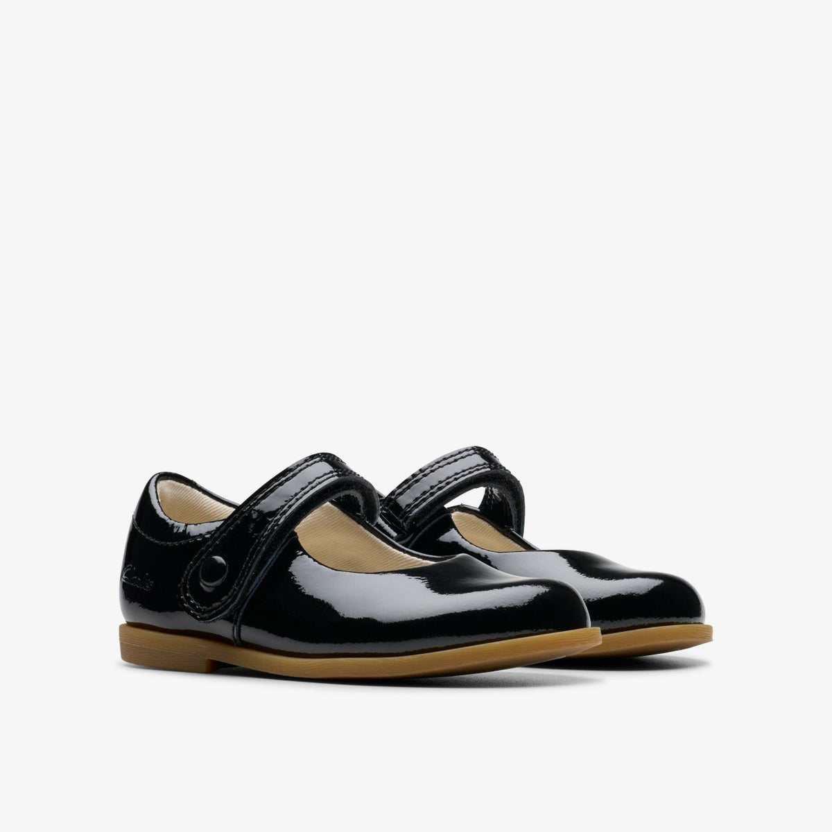 Clarks Top Pick / Drew Tap Toddler Black Patent