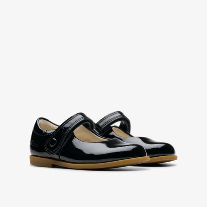 Clarks Top Pick / Drew Tap Toddler Black Patent