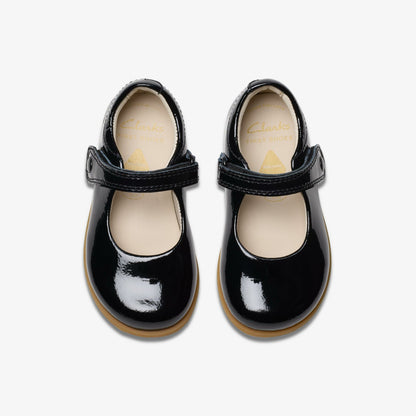 Clarks Top Pick / Drew Tap Toddler Black Patent