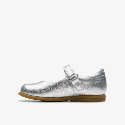 Clarks Signature / Drew Tap Toddler Silver Metallic