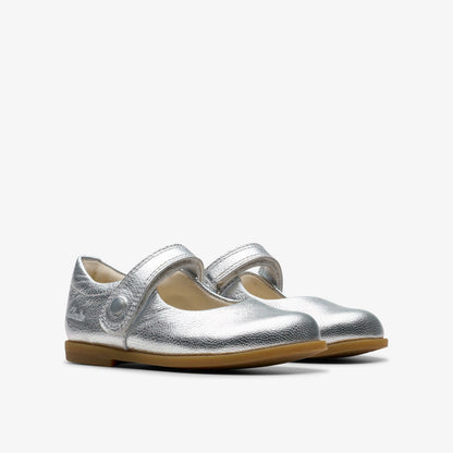 Clarks Signature / Drew Tap Toddler Silver Metallic