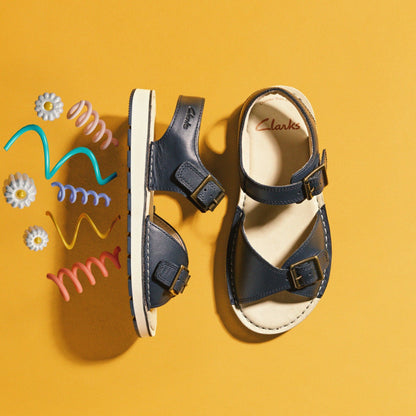 Clarks Top Pick / Playsun Kid Navy Leather