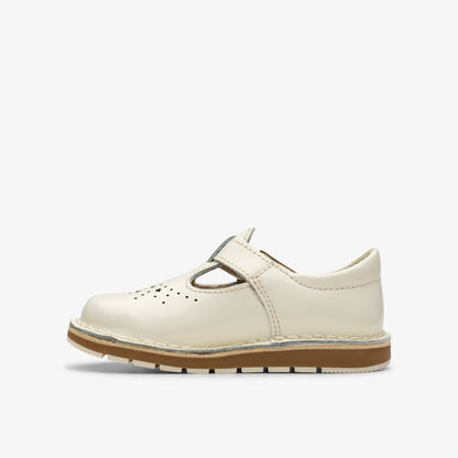 Clarks Essential / Joyful Skip Toddler White Patent