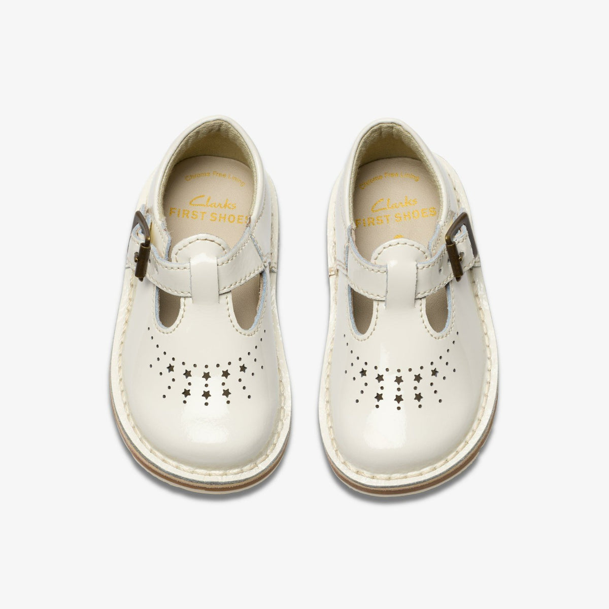 Clarks Essential / Joyful Skip Toddler White Patent