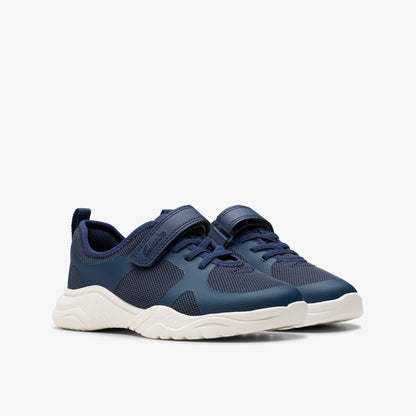 Clarks Hot Sale / Feather Ath Kid Navy