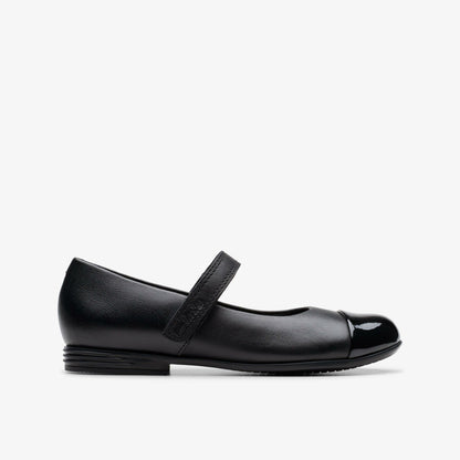Clarks Essential / Finja Gem Kid Black Leather