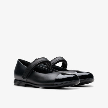 Clarks Essential / Finja Gem Kid Black Leather