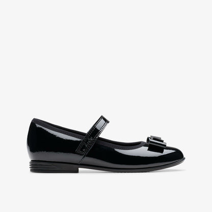 Clarks Quality / Finja Tap Older Black Patent