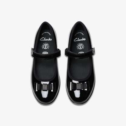 Clarks Quality / Finja Tap Older Black Patent