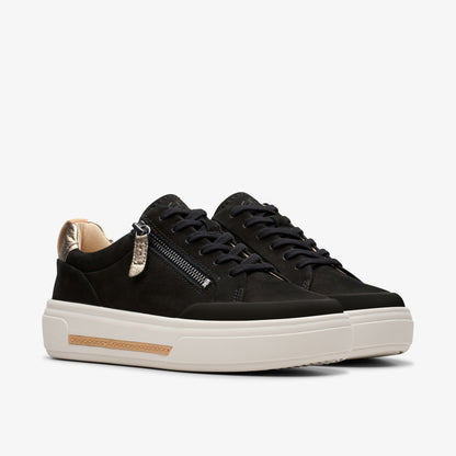 Clarks Great Value / Hollyhock Zip Black Nubuck