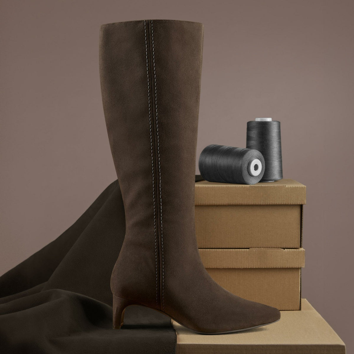 Clarks Quality / Edina Tall Dark Brown Suede