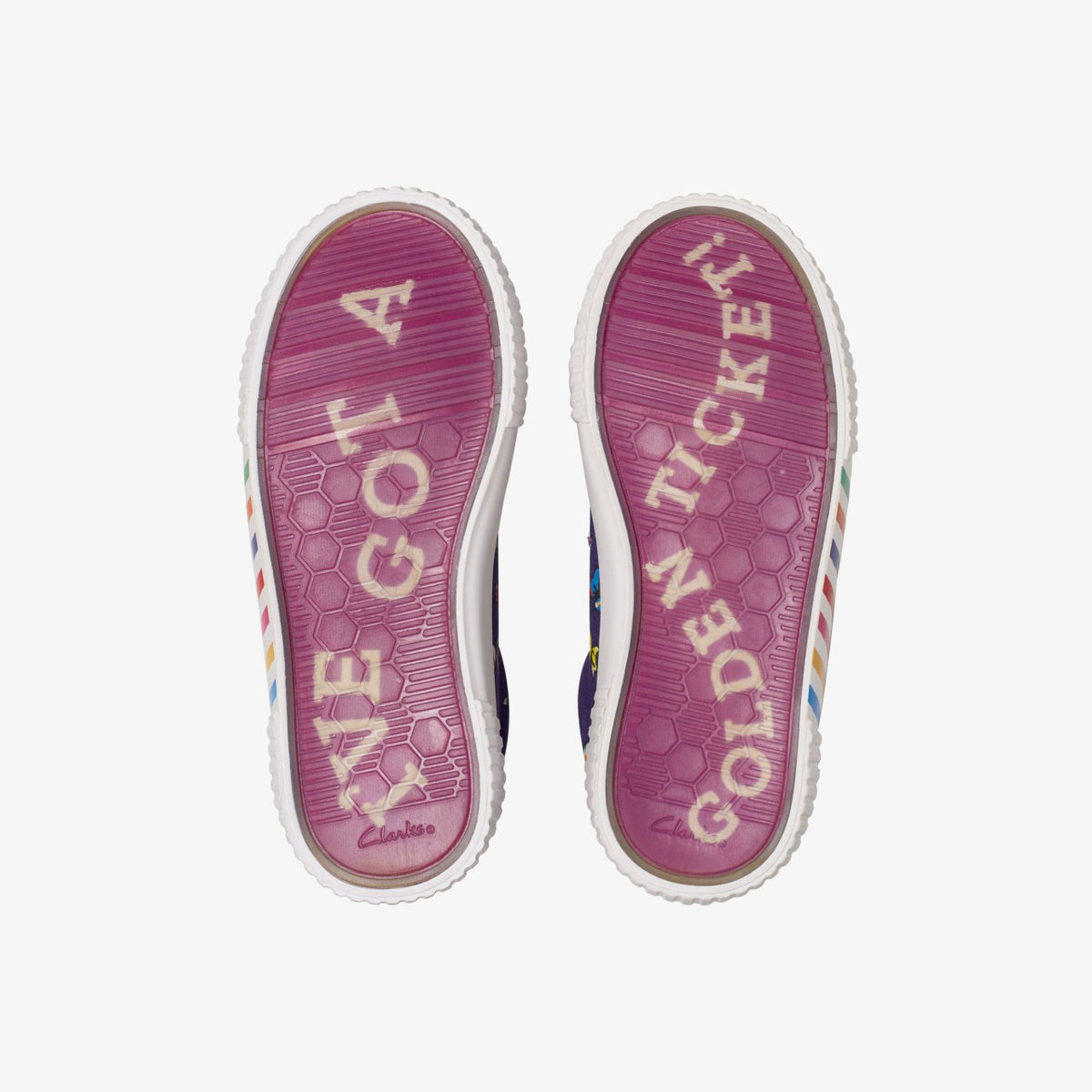 Clarks Trending / Roald Dahl Charlie & the Chocolate Factory Foxing Mix Kid Purple Canvas
