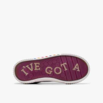 Clarks Trending / Roald Dahl Charlie & the Chocolate Factory Foxing Mix Kid Purple Canvas