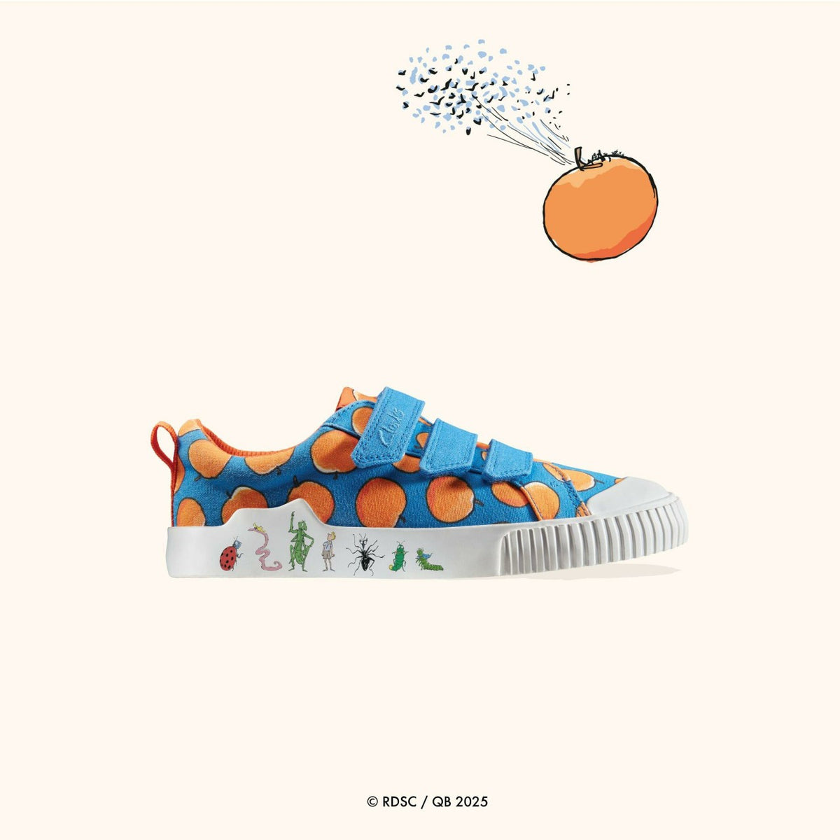 Clarks Customer Favorite / Roald Dahl James & the Giant Peach Foxing Air Kid Blue Canvas
