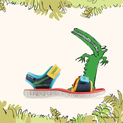 Clarks Latest / Roald Dahl The Enormous Crocodile Surfing Ace Kid Navy Print