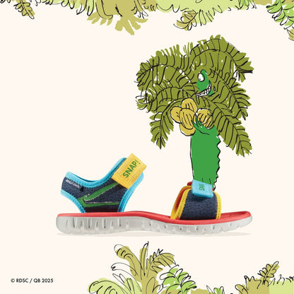 Clarks Latest / Roald Dahl The Enormous Crocodile Surfing Ace Kid Navy Print