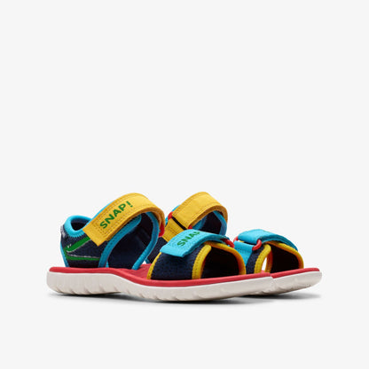 Clarks Latest / Roald Dahl The Enormous Crocodile Surfing Ace Kid Navy Print