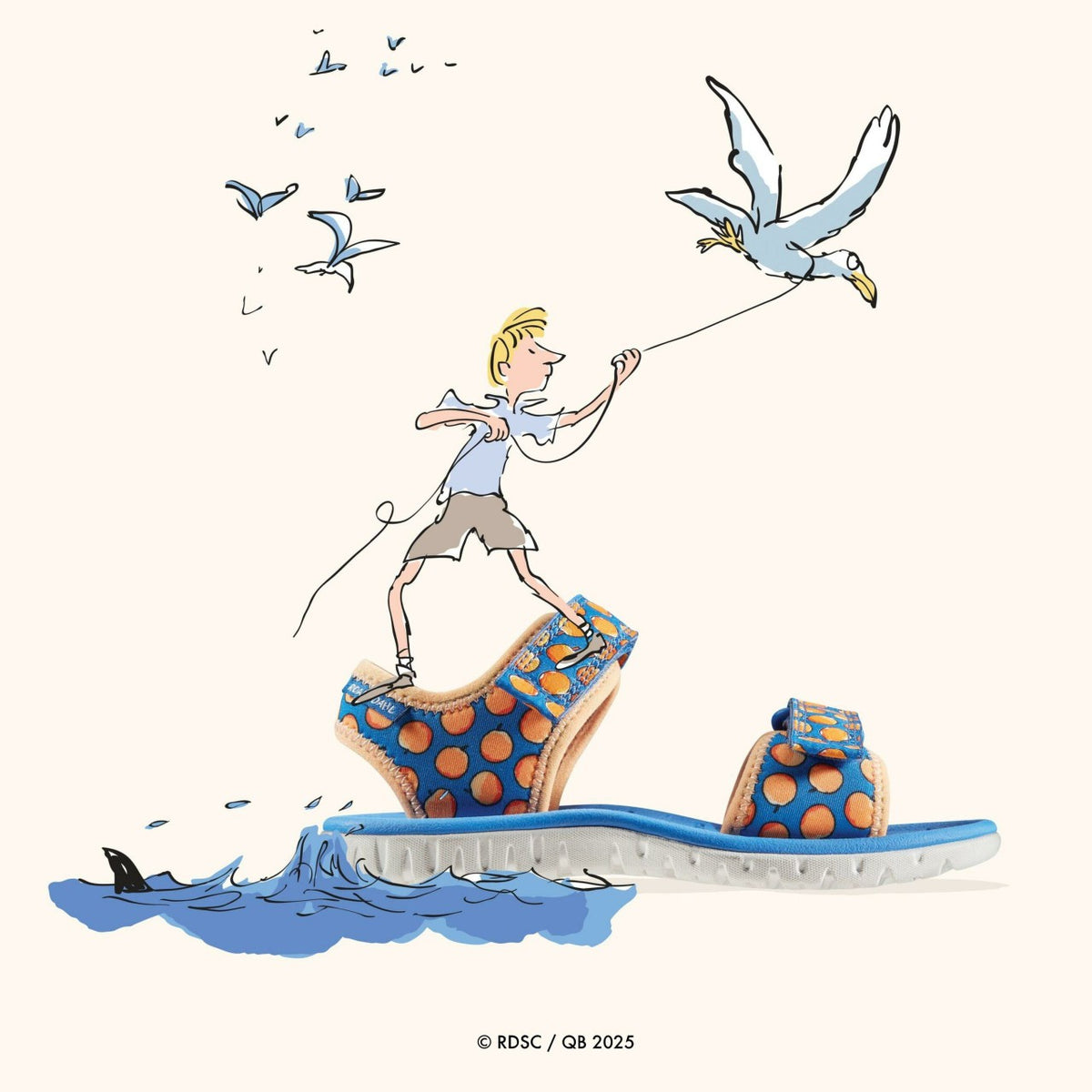 Clarks Smart Buy / Roald Dahl James & the Giant Peach Surfing Air Kid Blue