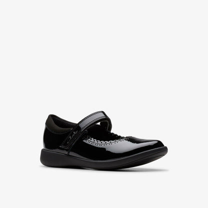 Clarks Top Pick / Etch Pure Kid Black Patent