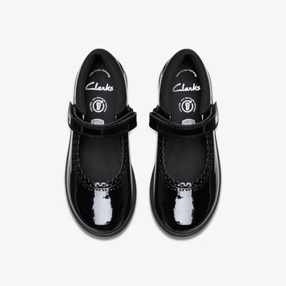 Clarks Top Pick / Etch Pure Kid Black Patent
