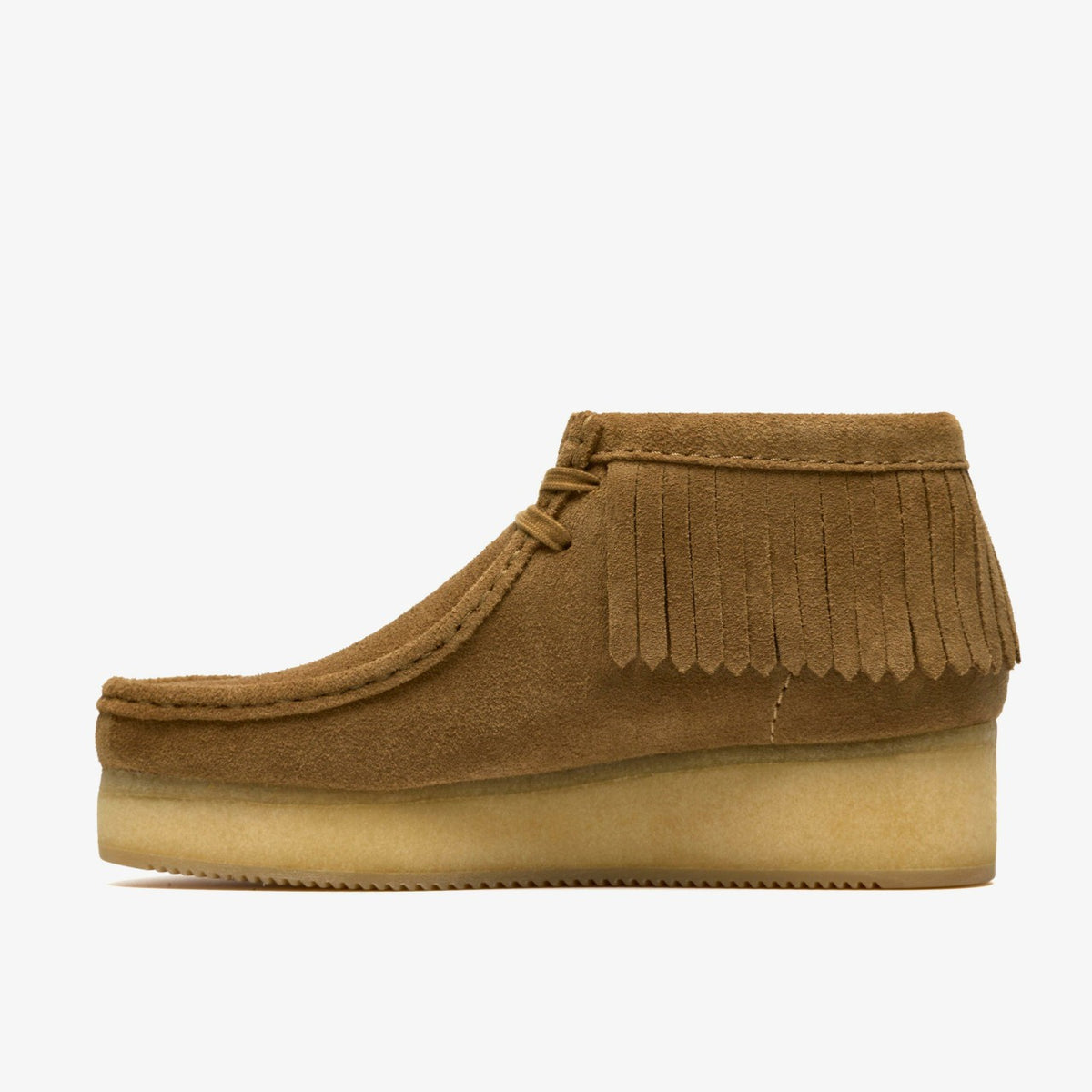 Clarks Smart Buy / Wallabee Wedge Fringe Light Tan Suede