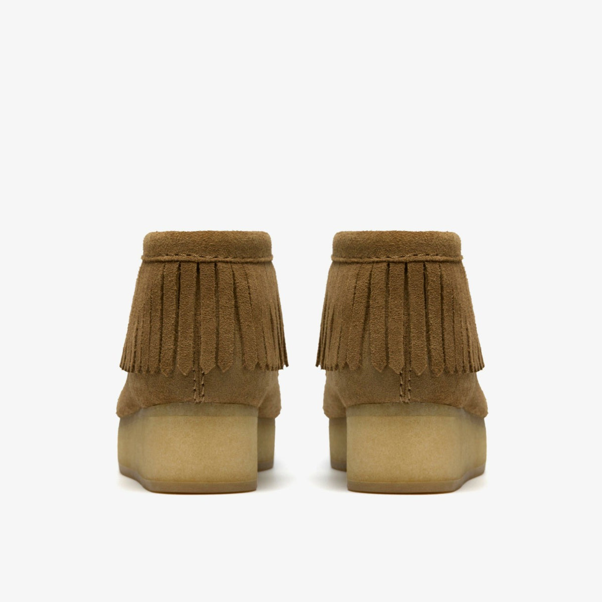 Clarks Smart Buy / Wallabee Wedge Fringe Light Tan Suede