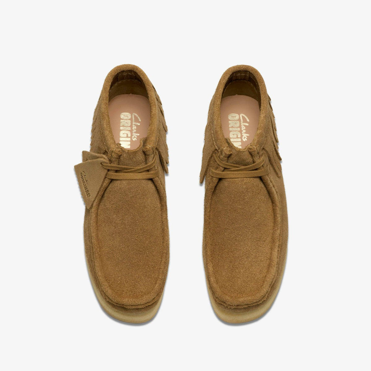 Clarks Smart Buy / Wallabee Wedge Fringe Light Tan Suede