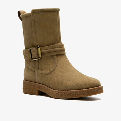Clarks Best Seller / Nella Mid Dark Sand Suede