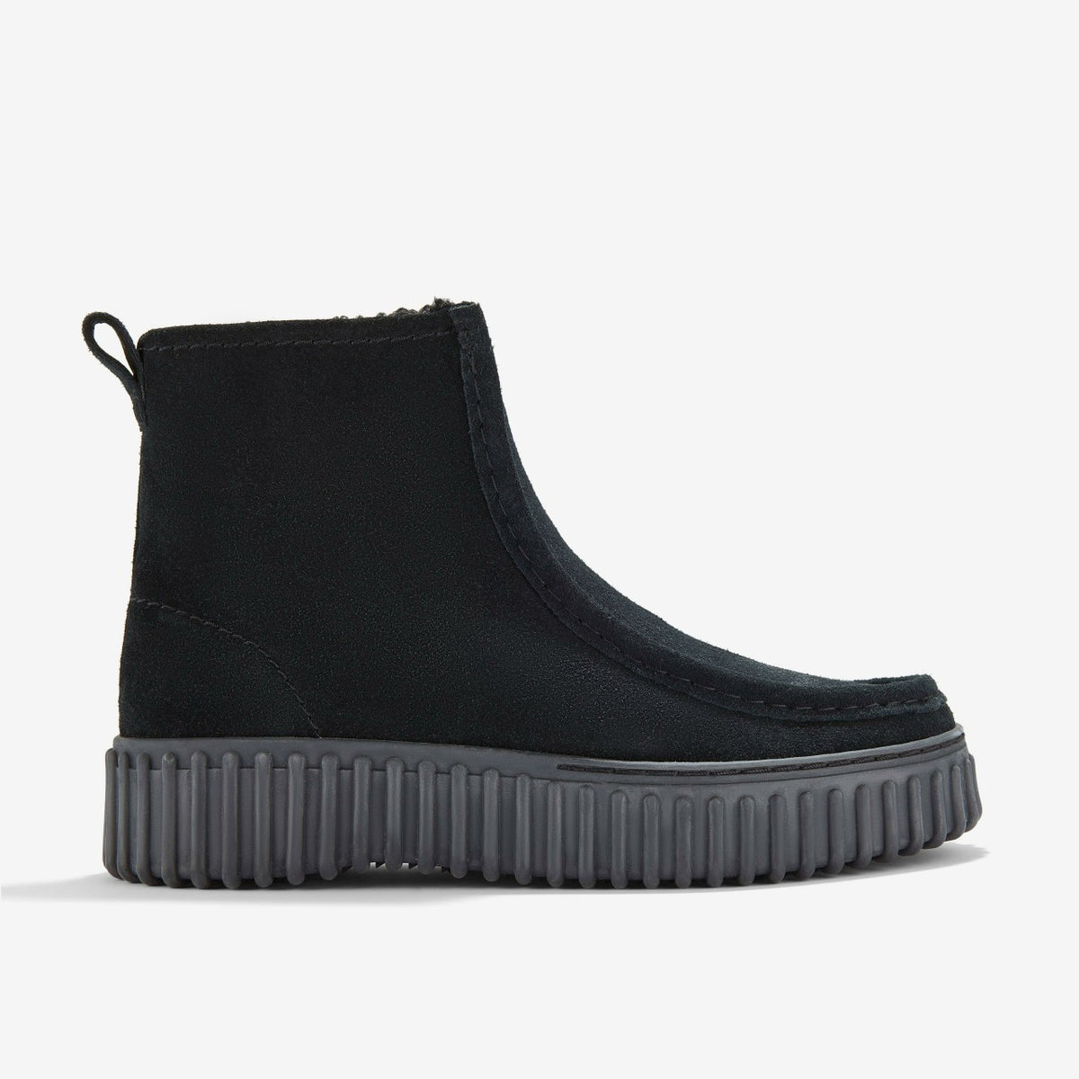 Clarks New / Torhill Cozy Black Warmlined Suede
