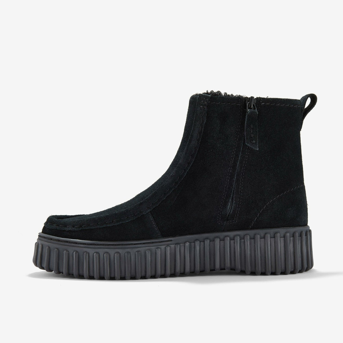 Clarks New / Torhill Cozy Black Warmlined Suede