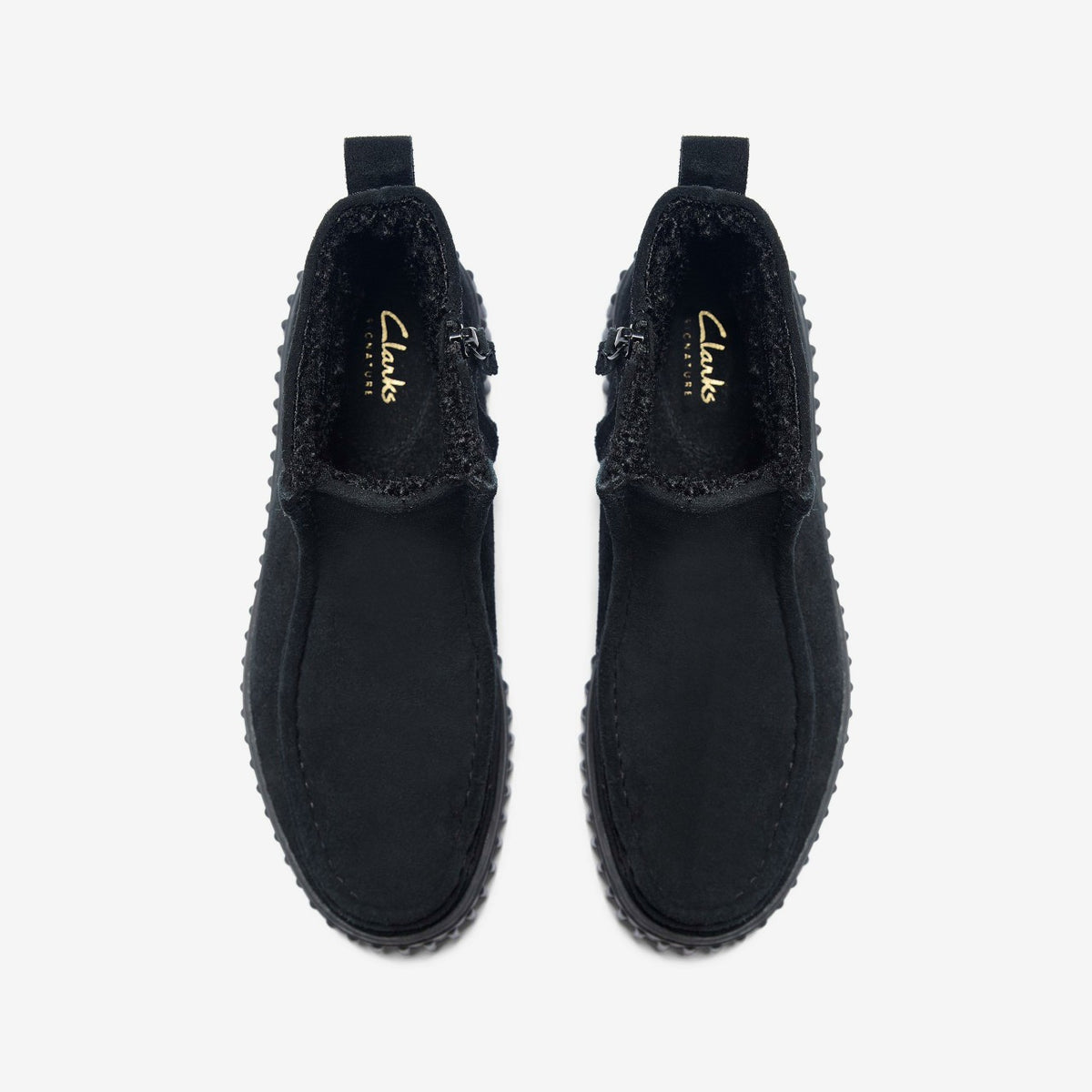 Clarks New / Torhill Cozy Black Warmlined Suede