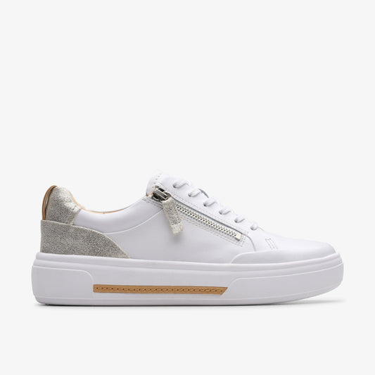 Clarks New / Hollyhock Zip Silver Combination Leather