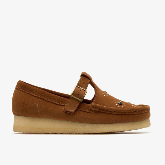 Clarks Featured / Wallabee T Bar Brown/Orange Suede
