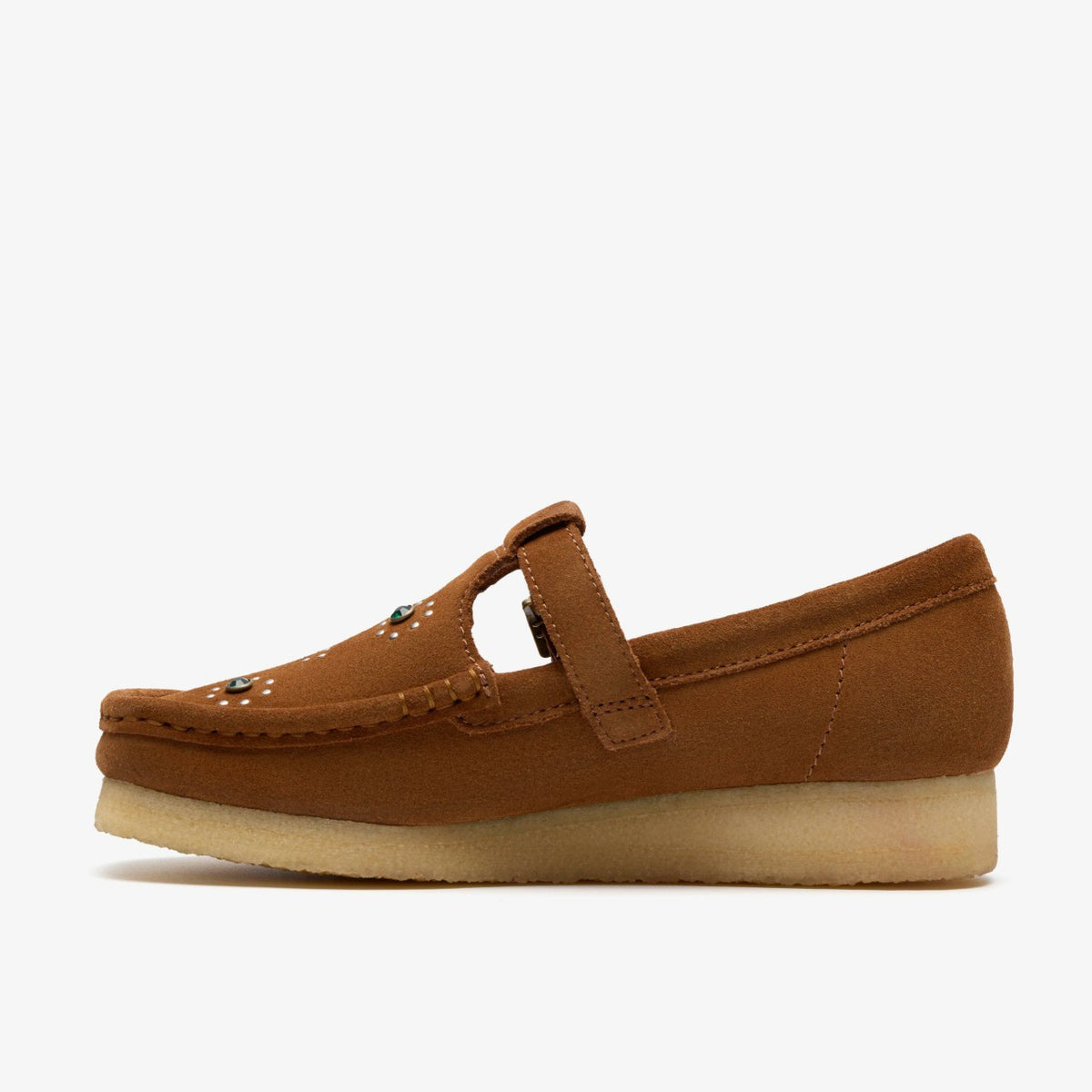 Clarks Featured / Wallabee T Bar Brown/Orange Suede