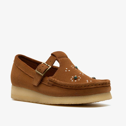 Clarks Featured / Wallabee T Bar Brown/Orange Suede