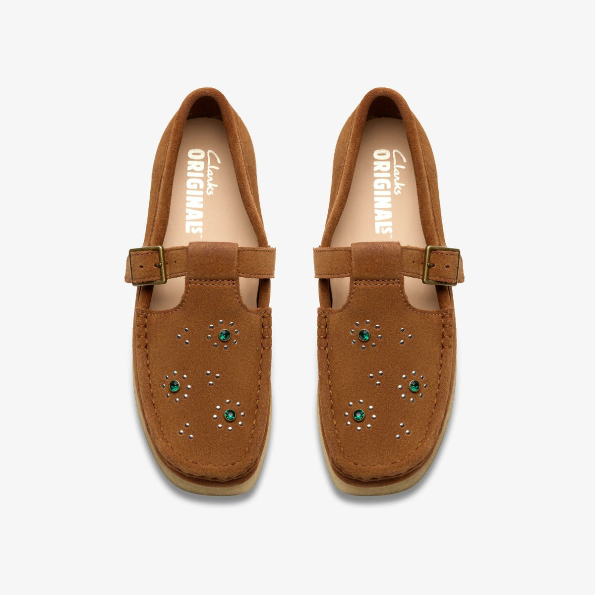 Clarks Featured / Wallabee T Bar Brown/Orange Suede