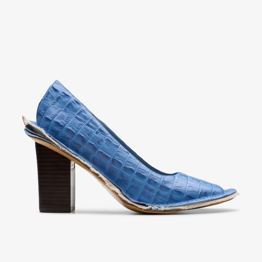 Clarks Hot Sale / Martine Rose Heel Womens Blue Leather
