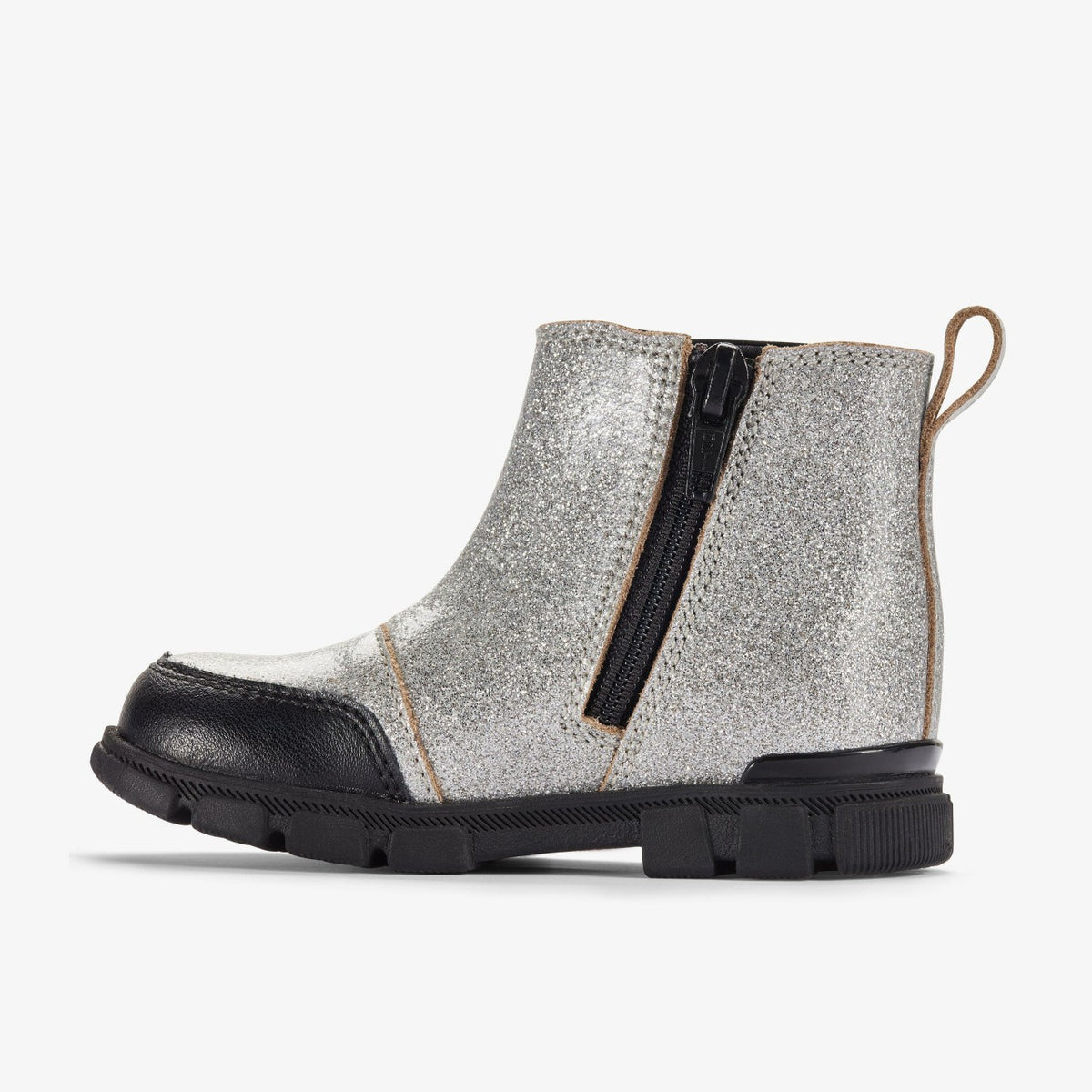 Clarks Great Value / Evyn Chelsea Toddler Silver Patent