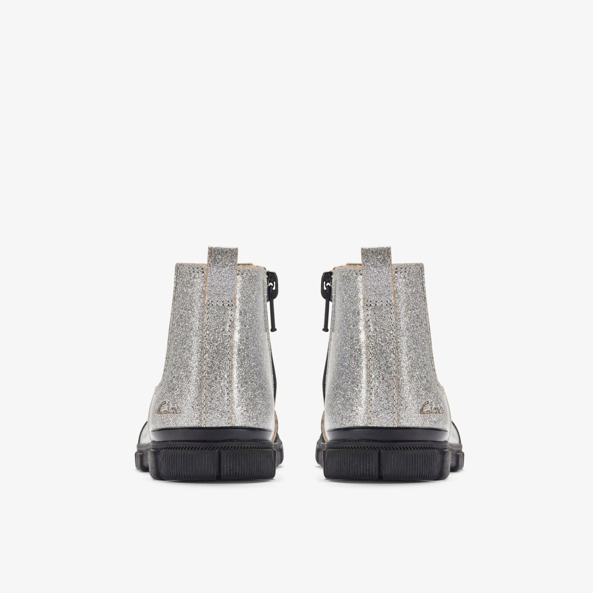 Clarks Great Value / Evyn Chelsea Toddler Silver Patent