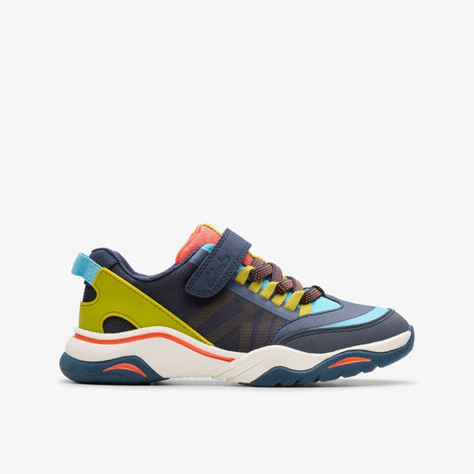 Clarks Discount / Feather Track Kid Navy Combination