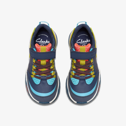 Clarks Discount / Feather Track Kid Navy Combination
